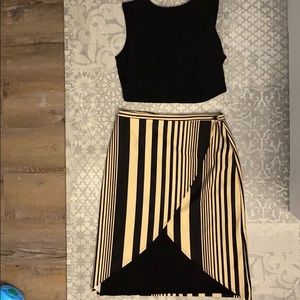 Free People crop top and skirt set